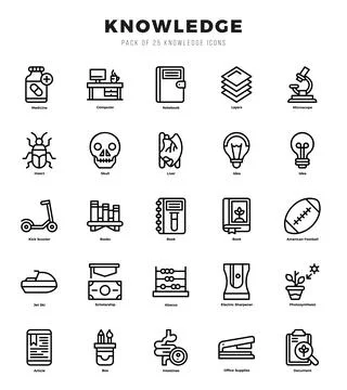 Knowledge icons set. Collection of simple Lineal web icons. 스톡 일러스트
