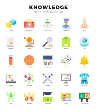 Knowledge icons set. Vector illustration. Illustrazione stock