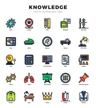 Knowledge icons set. Vector illustration. Illustrazione stock