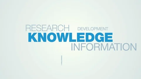 Knowledge information research school book word cloud apear on the white blue Video stock 99752959
