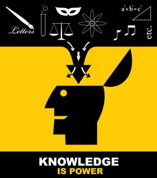Knowledge. Knowledge is power. Stock Illustration
