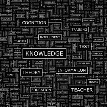 KNOWLEDGE KNOWLEDGE. Seamless pattern. Word cloud illustration. Copyright:... Stock Photos