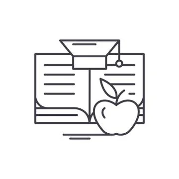 Knowledge learning line icon concept. Knowledge learning vector linear Illustrazione stock
