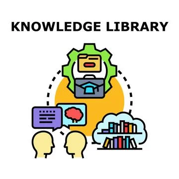 Knowledge library vector concept collecting ideas Stock Illustration