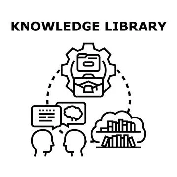 Knowledge library vector concept collecting ideas Stock Illustration