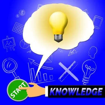 Knowledge Light Shows Know How 3d Illustration Stock Illustration