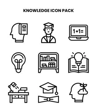 Knowledge Line Bundle Icons Pack 스톡 일러스트