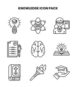 Knowledge Line Graphics Icons Pack 스톡 일러스트