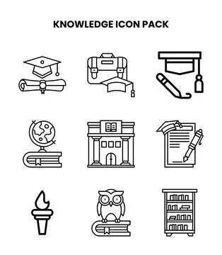 Knowledge Line Graphics Icons Pack Illustrazione stock