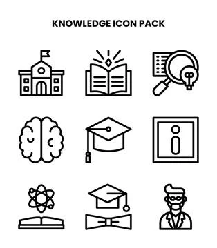 Knowledge Line Graphics Icons Pack 스톡 일러스트