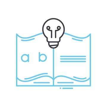 Knowledge line icon, outline symbol, vector illustration, concept sign Stock Illustration