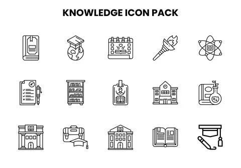 Knowledge Line Scalable Icons Pack 스톡 일러스트