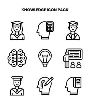 Knowledge Line UI Icons Pack Stock Illustration
