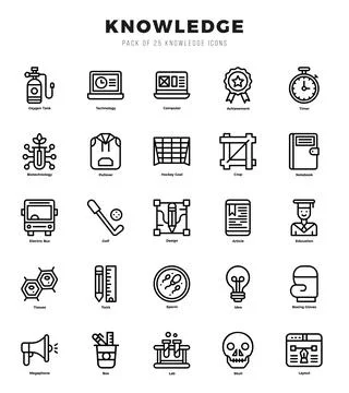 Knowledge. Lineal icons Pack. vector illustration. Stock Illustration