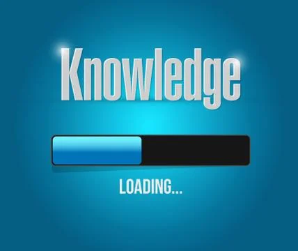 Knowledge loading bar sign concept Stock Illustration
