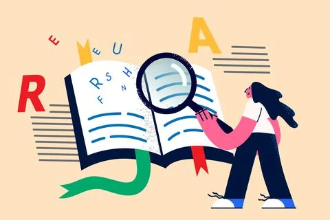 Knowledge, looking for information concept Stock Illustration