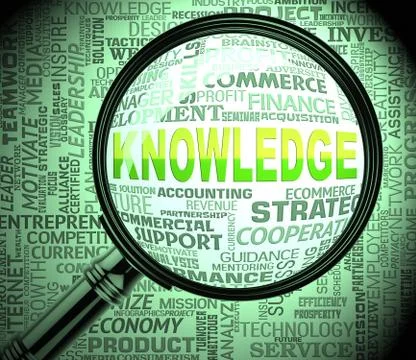 Knowledge Magnifier Indicates Searching Wisdom 3d Rendering Stock Illustration