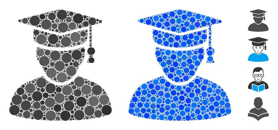 Knowledge Man Composition Icon of Spheric Items Stock Illustration