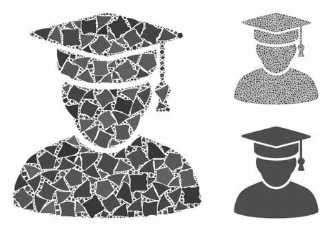 Knowledge man Composition Icon of Tremulant Items 스톡 일러스트