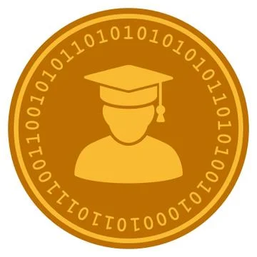 Knowledge Man Digital Coin Stock Illustration