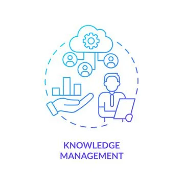 Knowledge management blue gradient concept icon Stock Illustration