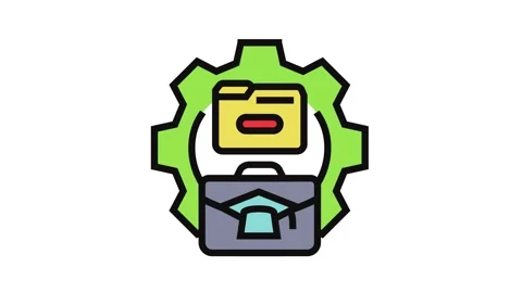 Knowledge management business process color icon animation Stock Footage 326110588