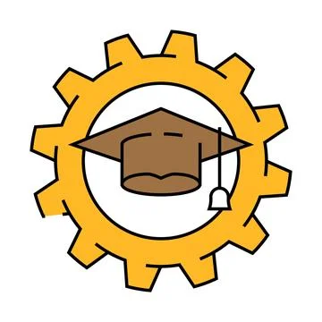 Knowledge management business process icon color illustration Illustrazione stock