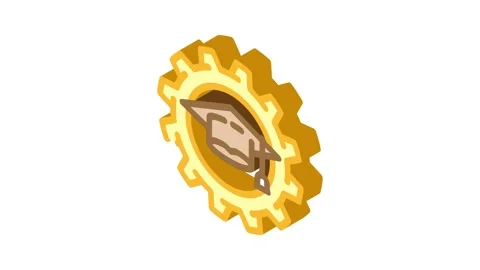 Knowledge management business process isometric icon animation Video stock 327284270