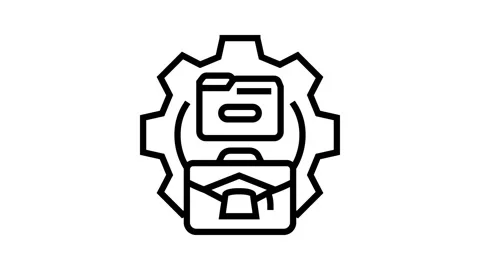Knowledge management business process line icon animation Stock Footage 326127614