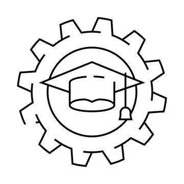 Knowledge management business process line icon vector illustration Stock Illustration