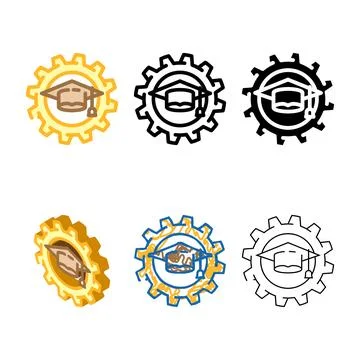 Knowledge management business process styles color icon vector 스톡 일러스트