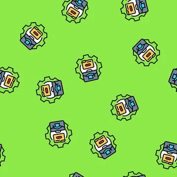 Knowledge management business process vector seamless pattern Stock Illustration