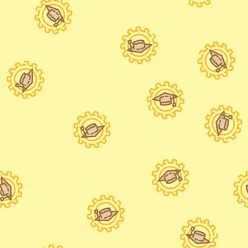 Knowledge management business process vector seamless pattern Stock Illustration