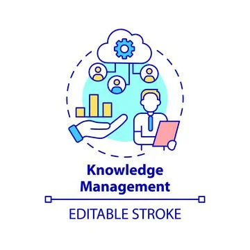 Knowledge management concept icon Stock Illustration