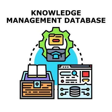 Knowledge management database system collecting business information Stock Illustration