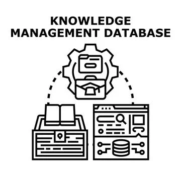 Knowledge management database system collecting business information Stock Illustration