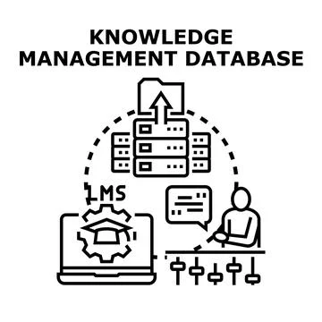 Knowledge management database system developing accessing information Stock-Illustration