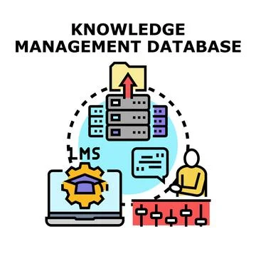 Knowledge management database system developing accessing information Stock Illustration