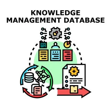 Knowledge management database system processing information cycle Stock-Illustration