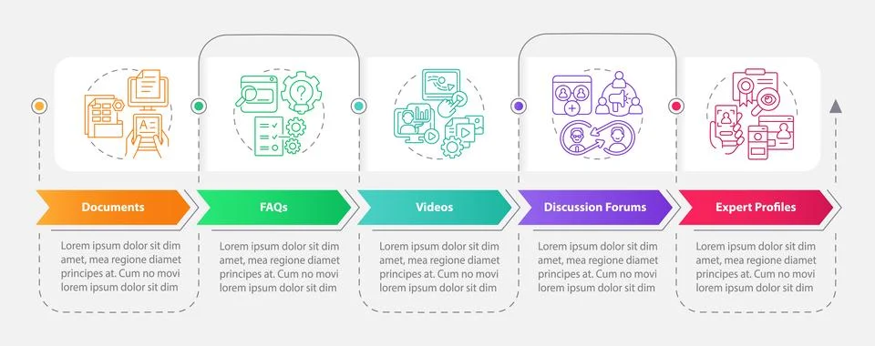 Knowledge management layout with thin line icons concept 스톡 일러스트