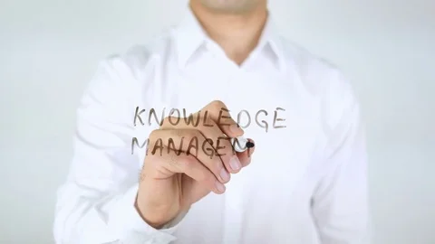 Knowledge Management, Man Writing on Glass Stock Footage 77903441