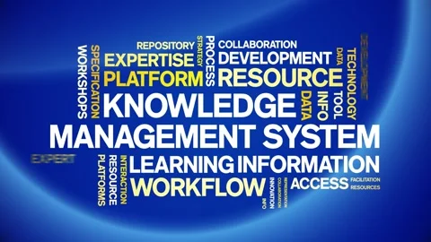 Knowledge Management System animated word cloud,animation kinetic typography. Stock Footage 317662171