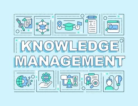 Knowledge management text with linear icons 스톡 일러스트