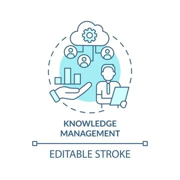 Knowledge management turquoise concept icon Stock Illustration