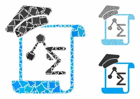 Knowledge manuscript Composition Icon of Bumpy Elements Stock Illustration