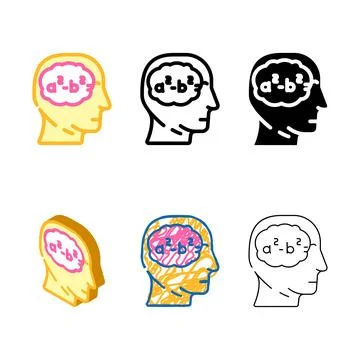 Knowledge math science education color icon multipack vector 스톡 일러스트