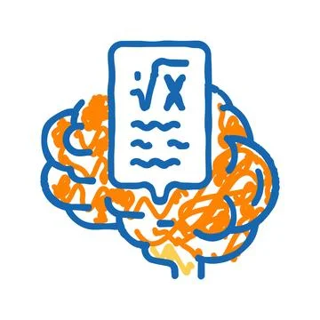 Knowledge math science education icon doodle illustration Stock Illustration