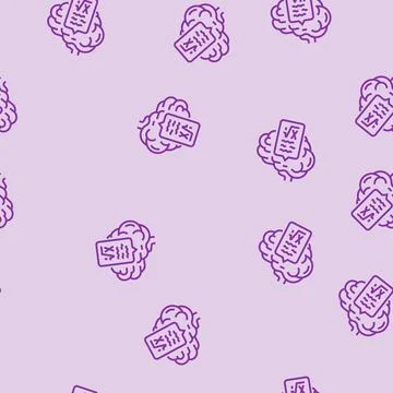 Knowledge math science education line seamless pattern Stock Illustration