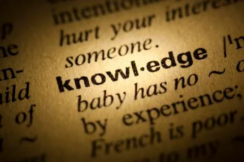 Knowledge meaning in dictionary Stock Photos