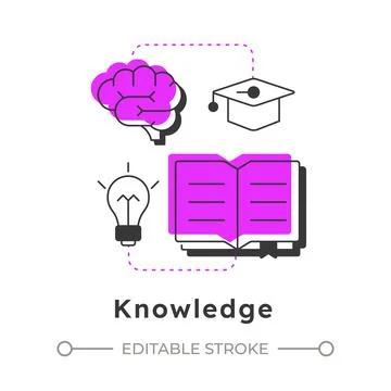 Knowledge modern linear concept icon Stock Illustration